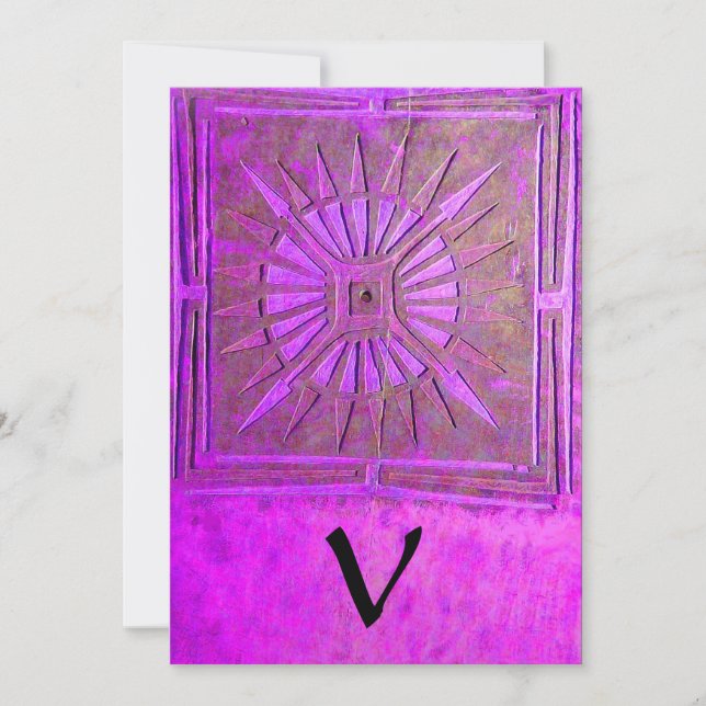 Faire-part MONOGRAMME DE L'ÉTOILE DU MATIN, violet violet vio (Devant)