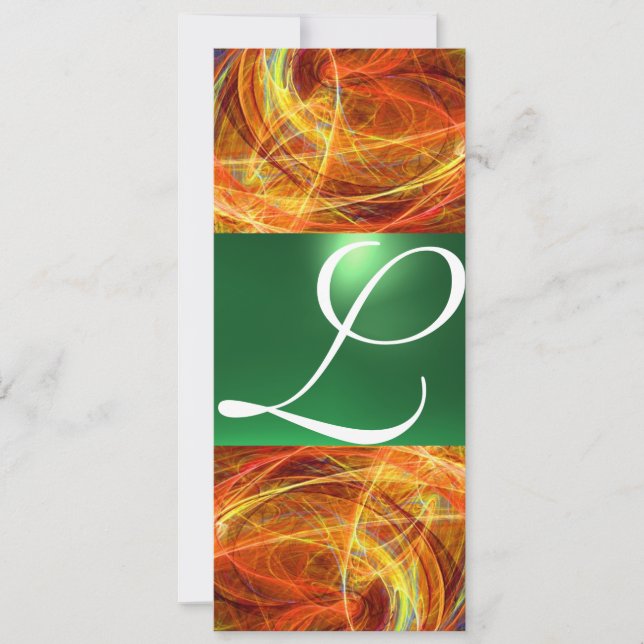 Faire-part MONOGRAMME DE PHOTON jaune émeraude vert (Devant)