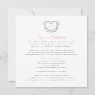 Faire-part Monogramme du cœur mariage en direct amour en adap