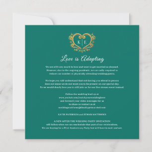 Faire-part Monogramme du cœur mariage en direct d'amour en s'