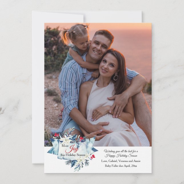 Faire-part More Joy Holiday Pregnancy Announcements  (Devant)