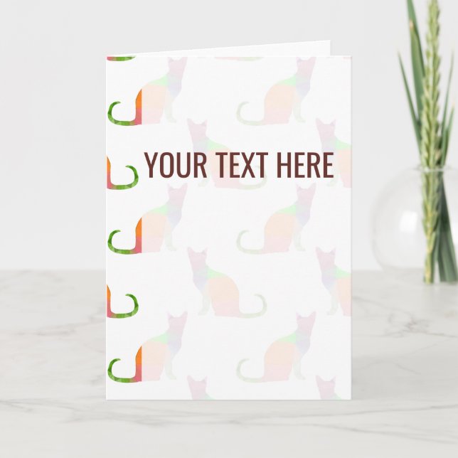 Faire-part Motif de chats colorés bas (Devant)
