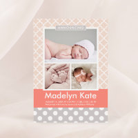 Motif de corail bleu moderne bébé fille photo nais