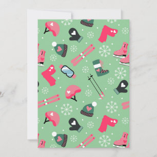 Faire-part Motif de sports de vacances d'hiver mignon
