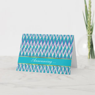 Faire-part Motif de zigzag d'iKat de Teal et d'améthyste