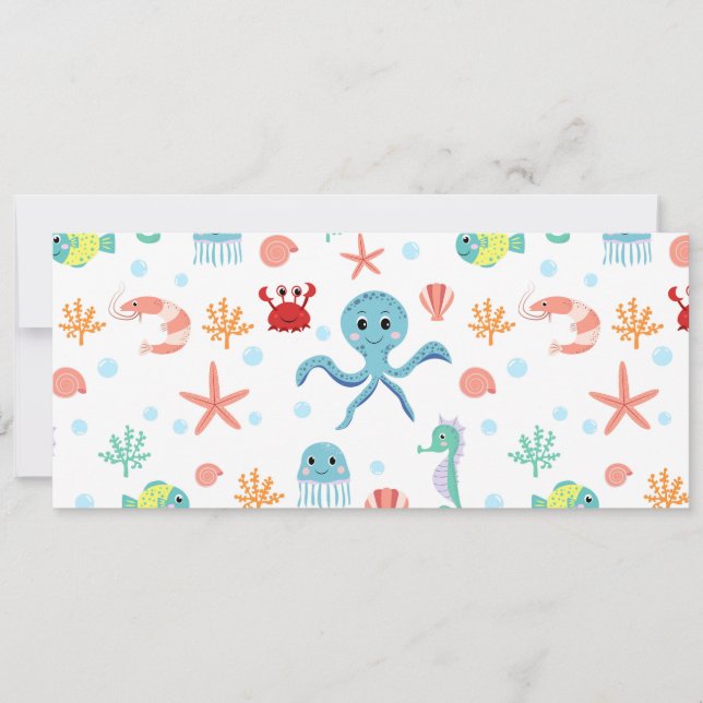 Faire-part Motif du monde marin (Devant)