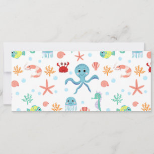 Faire-part Motif du monde marin