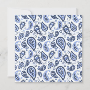 Faire-part Motif Paisley Bleu