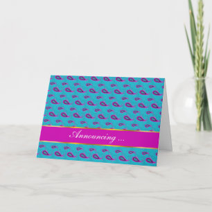 Faire-part Motif Peacock et Magenta Paisley