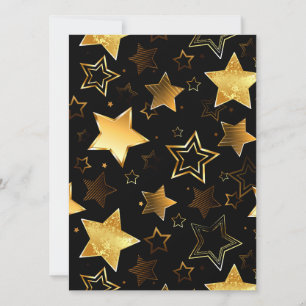 Faire-part Motif sans couture avec étoiles d'or