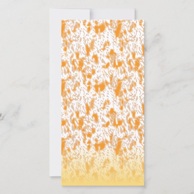 Faire-part Motif textile avec orange et gol vibrants (Devant)