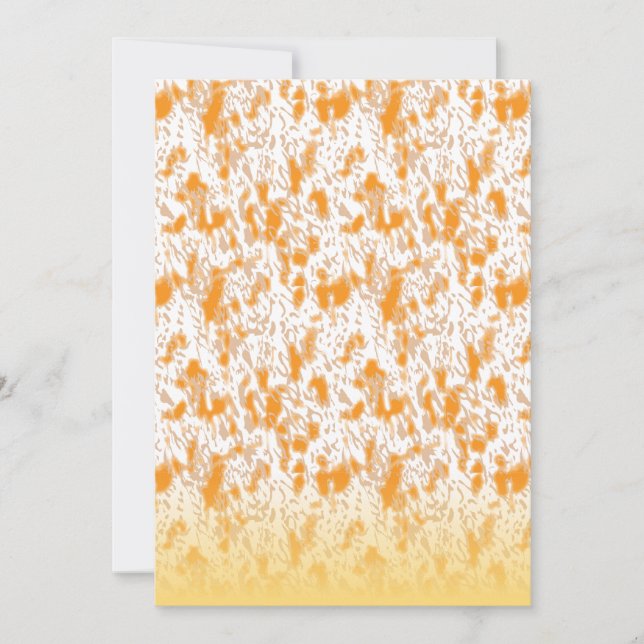 Faire-part Motif textile avec orange et gol vibrants (Devant)
