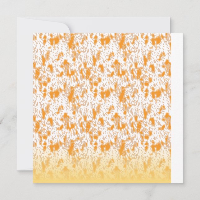 Faire-part Motif textile avec orange et gol vibrants (Devant)