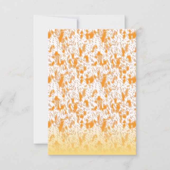 Faire-part Motif textile avec orange et gol vibrants (Devant)