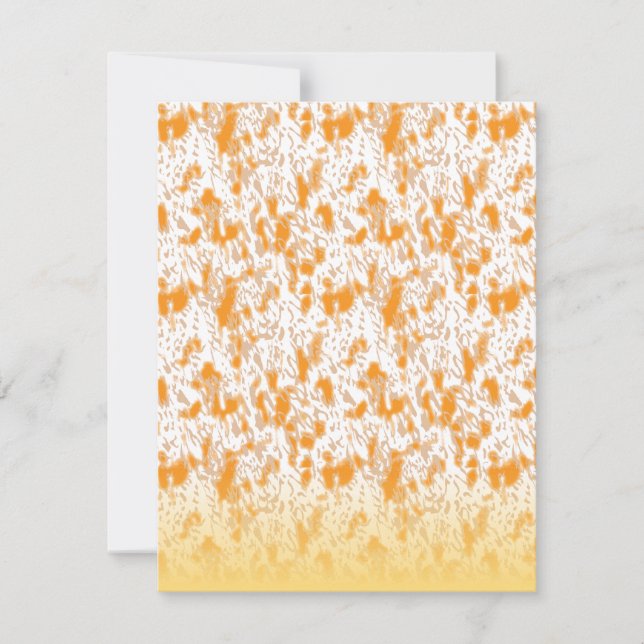 Faire-part Motif textile avec orange et gol vibrants (Devant)