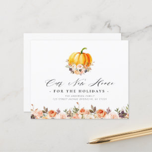 faire-part mouvant floral de remerciement citrouil