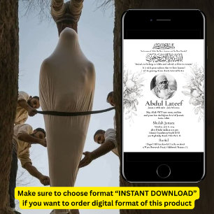 Faire-part musulmane de la mort Homme Janaza Prièr