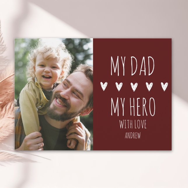 Faire-part My Dad My Hero Scrip Photo Red (Créateur téléchargé)
