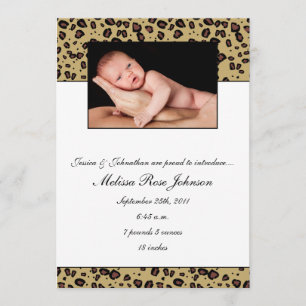Faire-part Naissance de bébé de guépard
