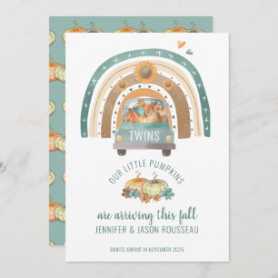 Faire-part Naissance de nos petits jumeaux arc-en-ciel Citrou