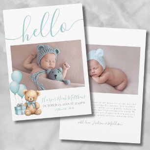 Faire-part Naissance de notre garçon nouveau-né Annonce bébé 