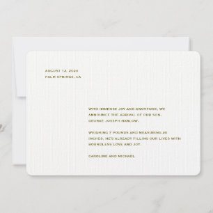 Faire-part Naissance minimaliste neutre entre les sexes