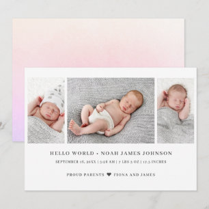 Faire-part Naissance Moderne 3 Photos