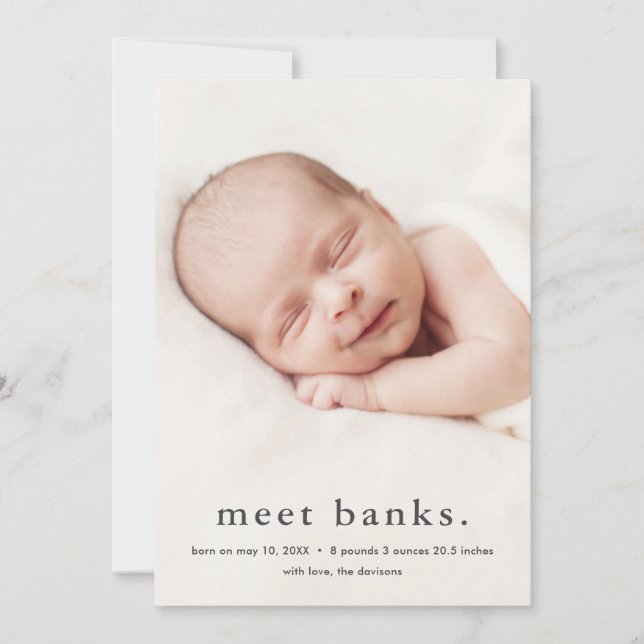 Faire-part Naissance photo moderne bébé 3 (Devant)