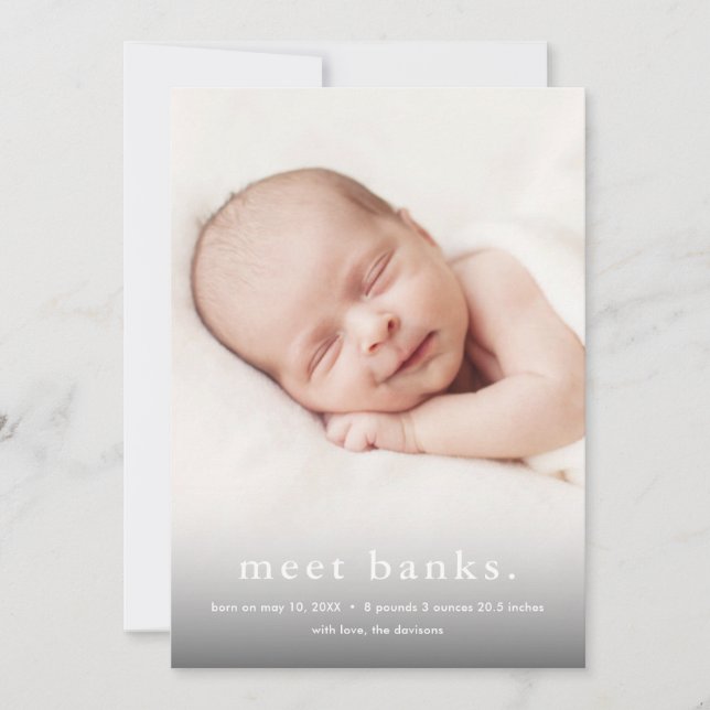 Faire-part Naissance photo moderne bébé 3 (Devant)