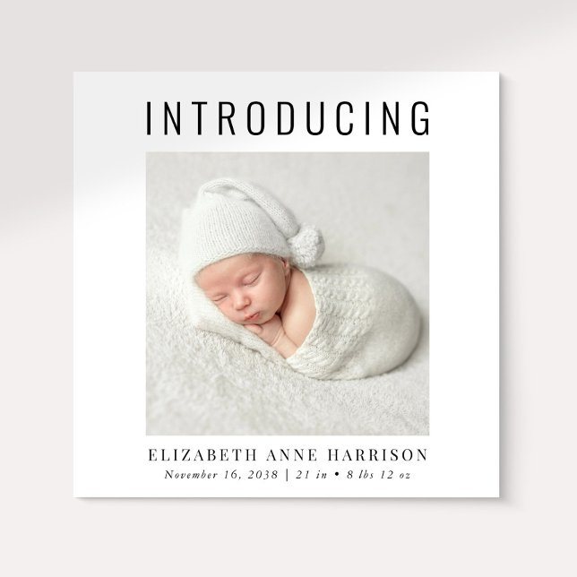 Faire-part Naissance photo moderne minimale (Announce the arrival of your precious baby in a way that is as beautiful and unique as they are)