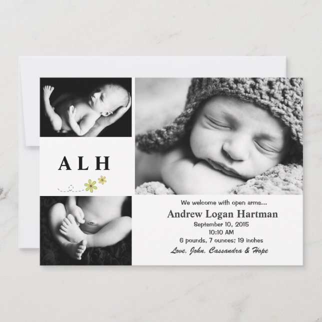 Faire-part Naturel - Annonce de naissance par photo (Devant)