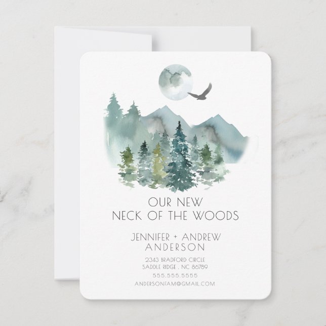 Faire-part Neck of the Woods | Modern Moving Announcement (Devant)