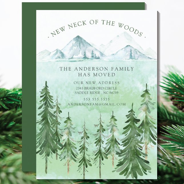 Faire-part Neck of the Woods | Mountains Moving Announcement (Créateur téléchargé)