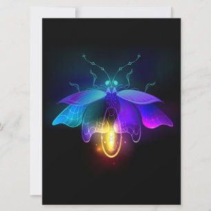 Faire-part Neon Firefly sur noir