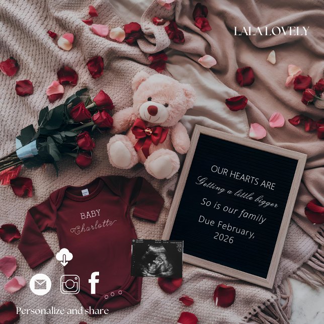 Faire-part Neutral love themed  Pregnancy Announcement Card (Créateur téléchargé)