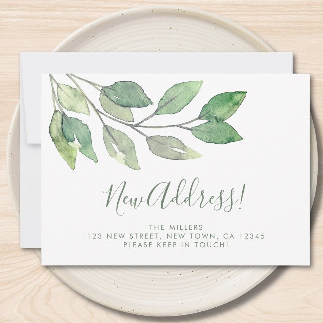 Faire-part New Address Greenery Moving Announcement (Créateur téléchargé)