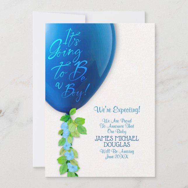 Faire-part New Baby Boy Announcement Card (Devant)