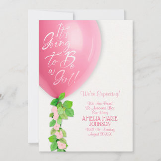 Faire-part New Baby Girl Announcement Card