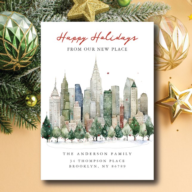 Faire-part New York City Christmas New Adresse (Créateur téléchargé)