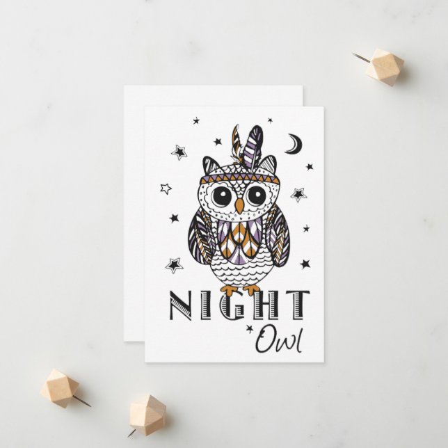 Faire-part Night Owl (Devant/Arrière en situation)