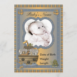 Faire-part Noah's Ark Christian Baby Annonce