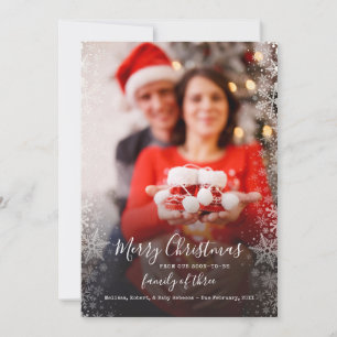 Faire-part Noël Couple Photo Famille Grossesse