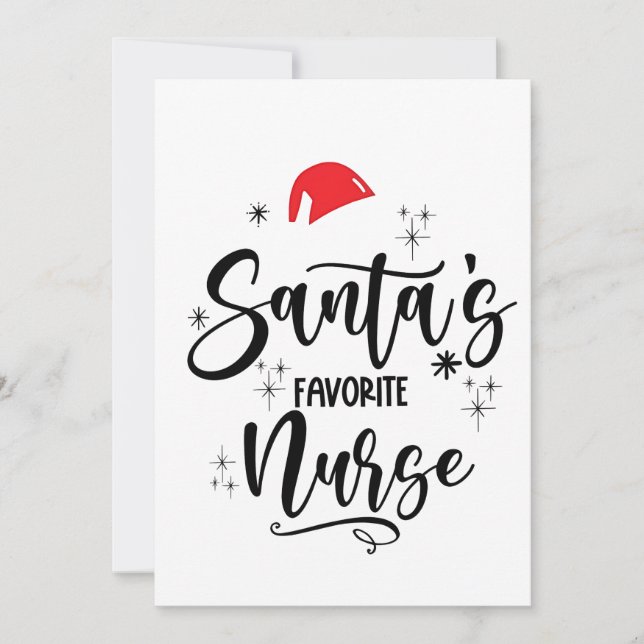 Faire-part Noël de l'infirmière préférée de Santa  (Devant)