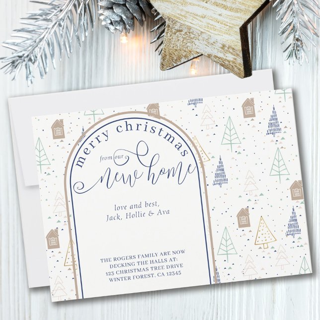Faire-part Noël de Nouvelle Maison Arbres Scandinaves Déménag (Créateur téléchargé)