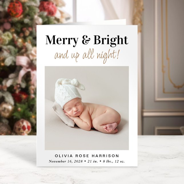 Faire-part Noël Joyeux Bright Photo Fête Naissance (A beautiful and unique way to thank family and friends and introduce them to your Christmas  baby)
