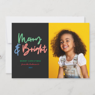 Faire-part Noël multi photo brillant moderne coloré néon