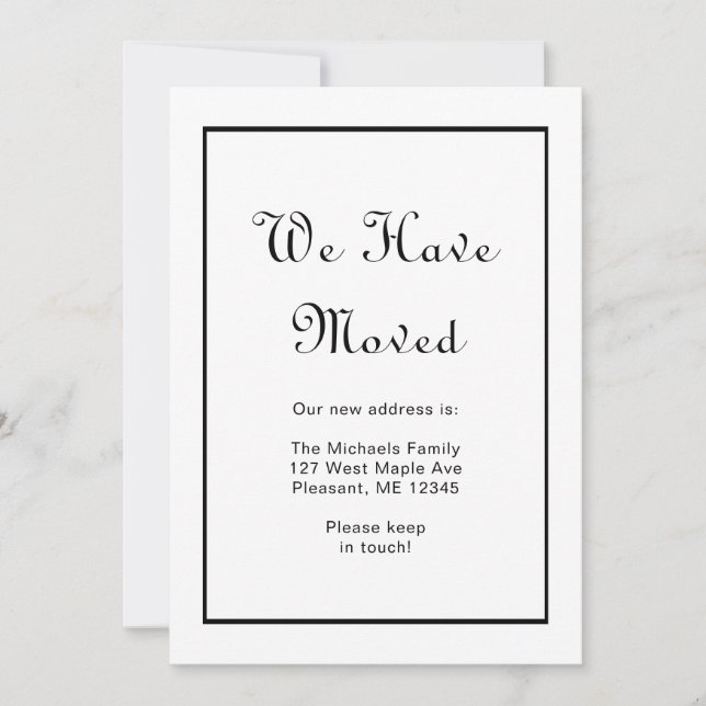 Faire-part Noir et blanc Joli points Changement d'adresse (Devant)