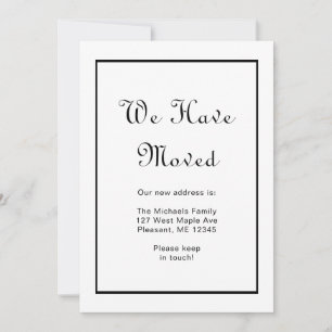 Faire-part Noir et blanc Joli points Changement d'adresse