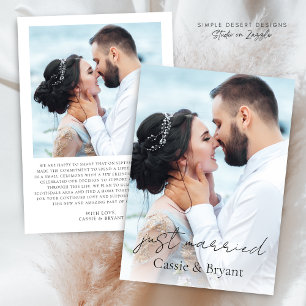 Faire-part Noir et blanc Marry Script Mariage Photo