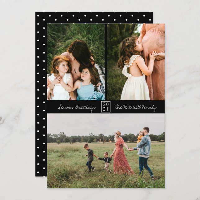 Faire-part Noir photo minimum 3 (Devant / Derrière)